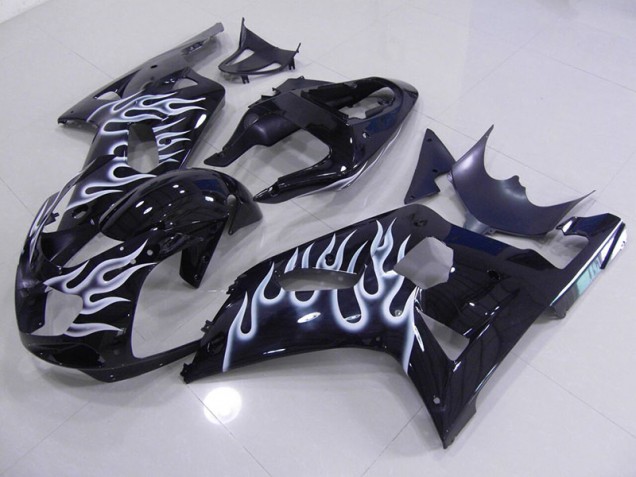 Bleu Blanc Flamme Carénage Moto GSXR 750 K1 K2 K3 01-03 Bleu Blanc Flamme Carénage Moto GSXR 750 K1 K2 K3 01-03