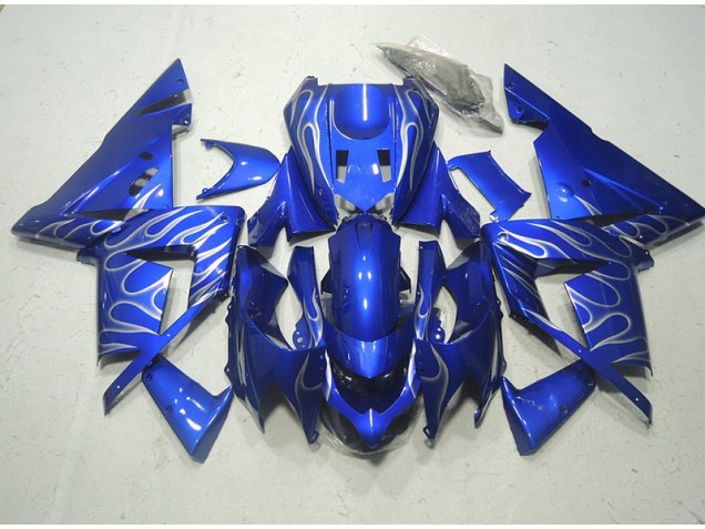 Bleu Blanc Flamme Carénage Moto ZX10R 03-05