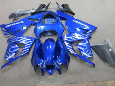 Bleu Blanc Flamme Carénages Moto ZX10R 03-05
