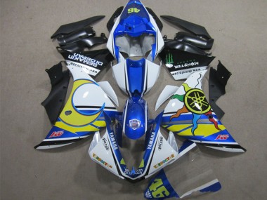 Bleu Blanc Jaune 46 Carénage Moto R1 12-14