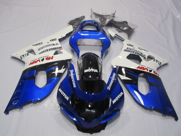 Bleu Blanc Motul Carénage Moto GSXR 600 K1 K2 K3 01-03 Bleu Blanc Motul Carénage Moto GSXR 600 K1 K2 K3 01-03