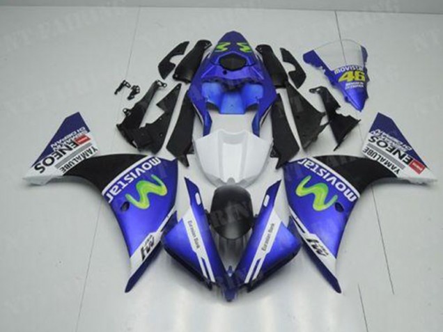 Bleu Blanc Noir Carénage Moto R1 12-14