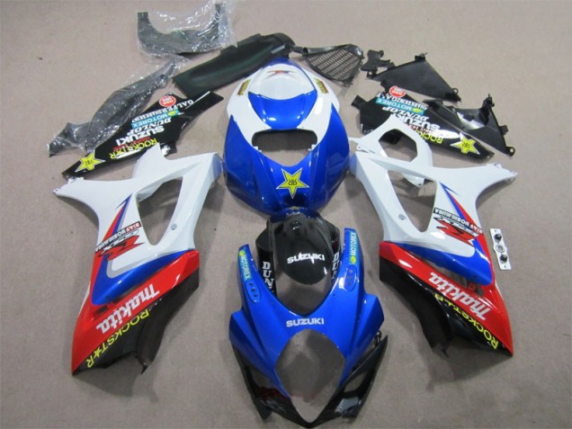 Bleu Blanc Rockstar Carénage Moto GSXR 1000 K7 07-08