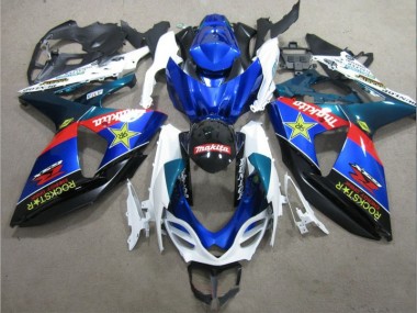 Bleu Blanc Rockstar Carénage Moto GSXR 1000 K9 09-16