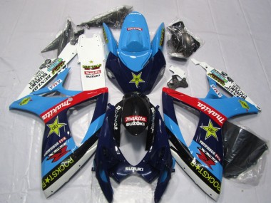 Bleu Blanc Rockstar Makita Carénage Moto GSXR 600 K6 06-07