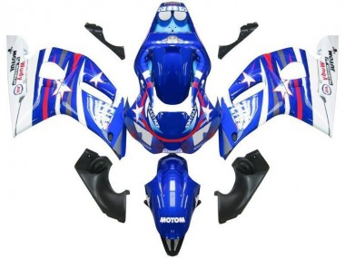 Bleu Blanc Star Fiat Carénage Moto R6 98-02