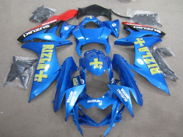 Bleu Jaune Rizla Carénage Moto GSXR 750 K11 11-24 Bleu Jaune Rizla Carénage Moto GSXR 750 K11 11-24