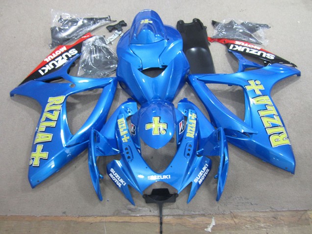 Bleu Jaune Rizla Carénages Moto GSXR 750 K6 06-07 Bleu Jaune Rizla Carénages Moto GSXR 750 K6 06-07