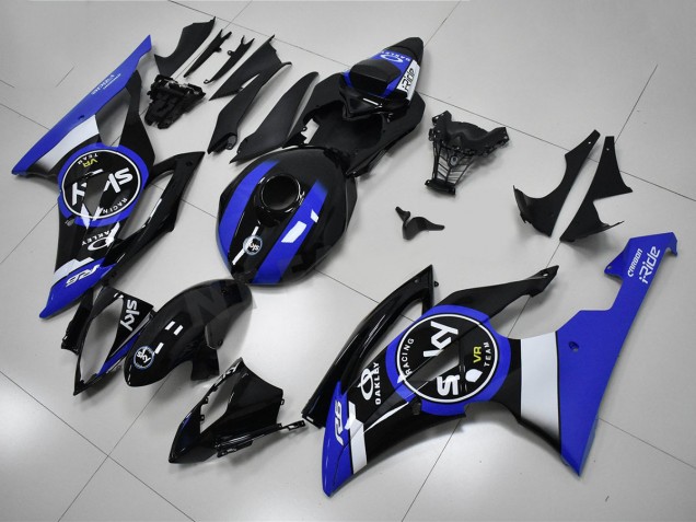 Bleu Noir Carénage Moto R6 08-16 Bleu Noir Carénage Moto R6 08-16