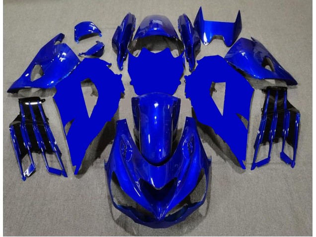 Bleu Noir Carénage Moto ZX14R ZZR 1400 12-21 Bleu Noir Carénage Moto ZX14R ZZR 1400 12-21