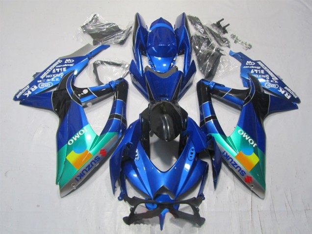 Bleu Noir Vert Jomo Carénage Moto GSXR 1000 K7 07-08 Bleu Noir Vert Jomo Carénage Moto GSXR 1000 K7 07-08