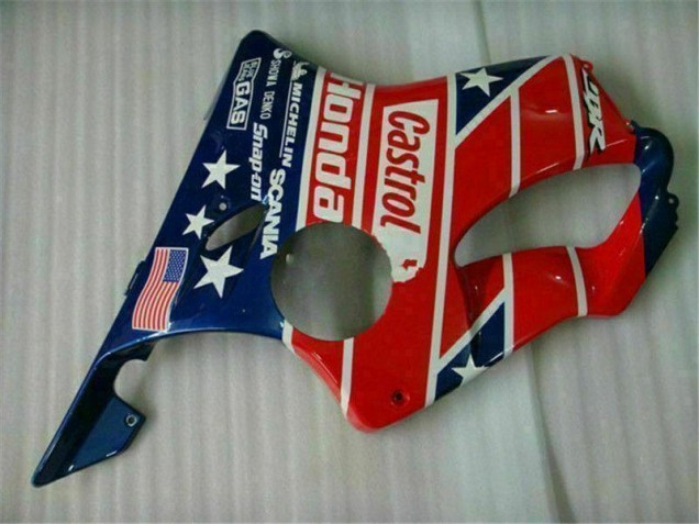 Bleu Rouge Castrol Cycle World Carénage Moto CBR 600 F4i 04-07 Bleu Rouge Castrol Cycle World Carénage Moto CBR 600 F4i 04-07
