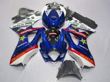 Bleu Rouge Rockstar Carénage Moto GSXR 1000 K7 07-08