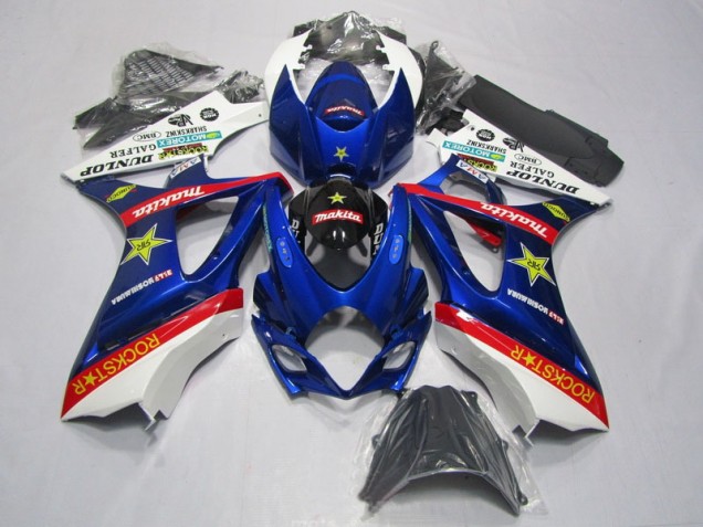 Bleu Rouge Rockstar Carénage Moto GSXR 1000 K7 07-08