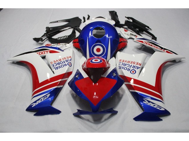 Bleu Rouge Royal Air Force Reserves Carénage Moto CBR 1000 RR 12-16 Bleu Rouge Royal Air Force Reserves Carénage Moto CBR 1000 RR 12-16