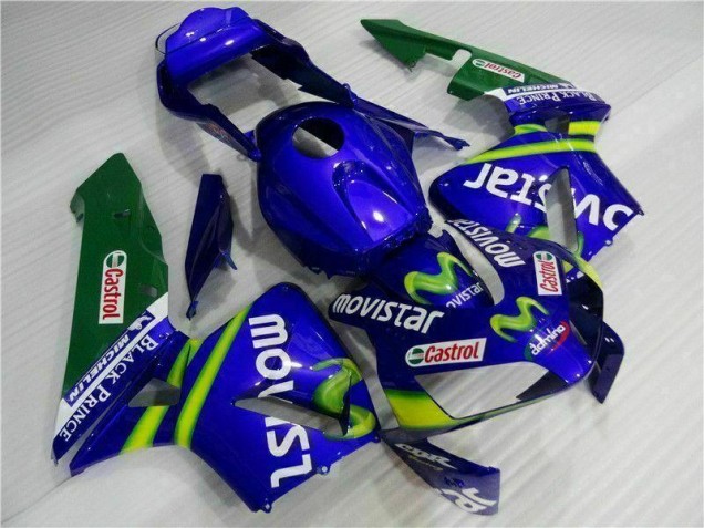 Bleu Vert Movistar Castrol Carénage Moto CBR 600 RR 03-04 Bleu Vert Movistar Castrol Carénage Moto CBR 600 RR 03-04