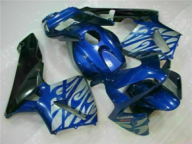 Bleu avec Argent Flamme Carénage Moto CBR 600 RR 03-04