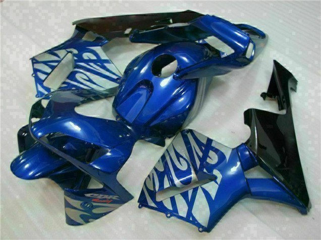 Bleu avec Argent Flamme Carénage Moto CBR 600 RR 03-04