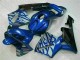 Bleu avec Argent Flamme Carénage Moto CBR 600 RR 03-04