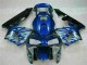 Bleu avec Argent Flamme Carénage Moto CBR 600 RR 03-04