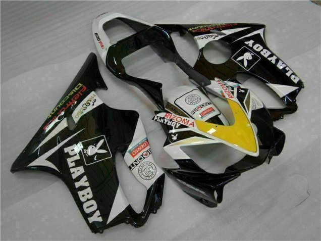 Jaune Argent Noir Playboy Carénage Moto CBR 600 F4i 01-03 Jaune Argent Noir Playboy Carénage Moto CBR 600 F4i 01-03