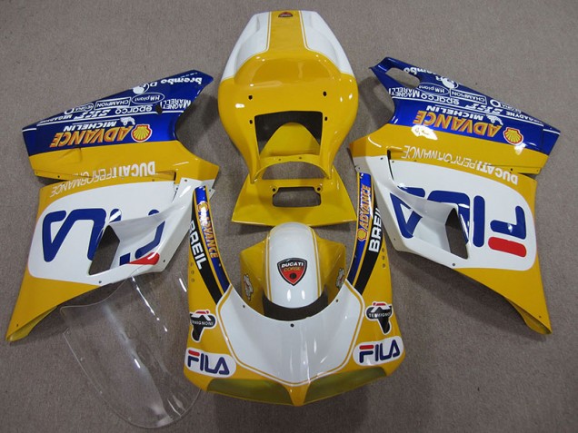 Jaune Blanc Fila Carénage Moto Ducati 748 93-05