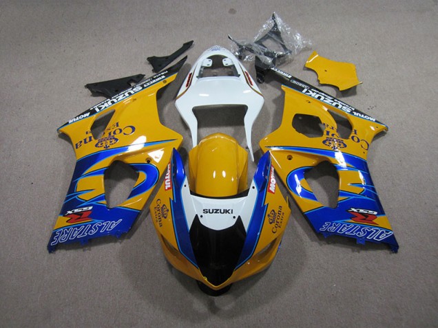 Jaune Bleu Corona Extra Carénage Moto GSXR 1000 K3 03-04 Jaune Bleu Corona Extra Carénage Moto GSXR 1000 K3 03-04