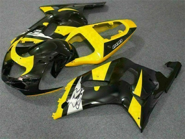 Jaune Noir Carénage Moto GSXR 600 / 750 K1 K2 K3 01-03