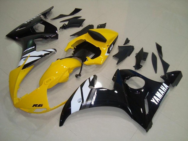 Jaune Noir Carénage Moto R6 03-05 Jaune Noir Carénage Moto R6 03-05