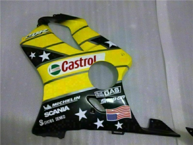 Jaune Noir Castrol Cycle World Carénage Moto CBR 600 F4i 01-03