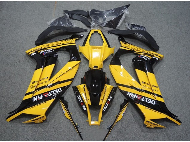 Jaune Noir Delt Fin Carénage Moto ZX10R 11-15 Jaune Noir Delt Fin Carénage Moto ZX10R 11-15