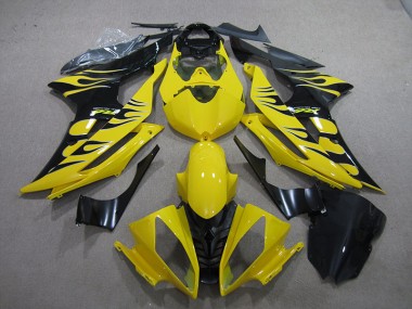 Jaune Noir Flamme Carénage Moto R6 08-16