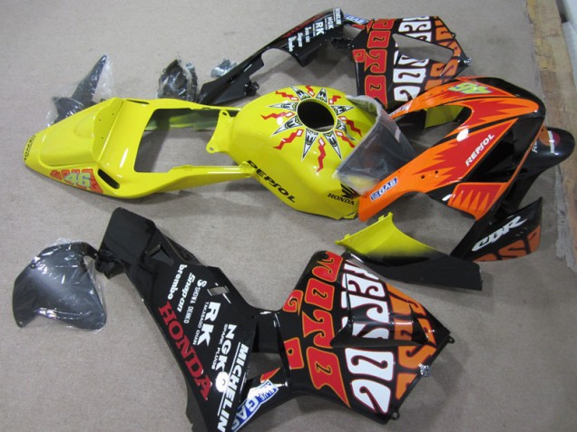 Jaune Noir Repsol 46 Carénage Moto CBR 600 RR 03-04 Jaune Noir Repsol 46 Carénage Moto CBR 600 RR 03-04