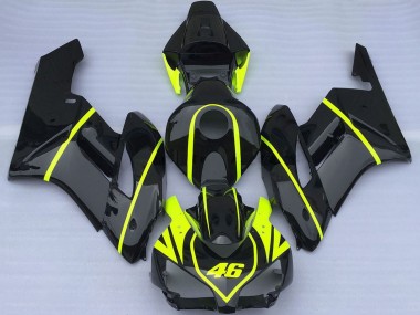 Carénages Moto Honda CBR1000RR 2004-2005 - Noir Brillant Haute Visibilité Jaune 46