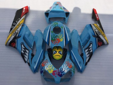 Carénages Moto Honda CBR1000RR 2004-2005 - Bleu Jaune Noir Rouge Requin