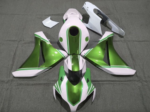 Carénages Moto Honda CBR1000RR 2008-2011 - Blanc Glossy Vert Perle
