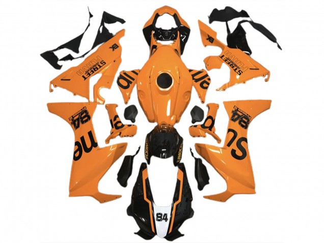 Carénages Moto Honda CBR1000RR 2017-2024 - Orange Noir Brillant Street Flava