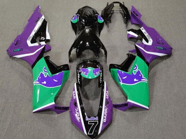 Carénages Moto Honda CBR1000RR 2017-2024 - Violet Vert Noir Brillant Red Bull