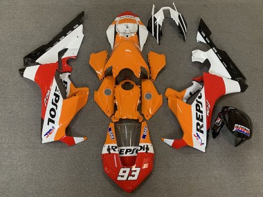 Carénages Moto Honda CBR1000RR 2017-2024 - Blanc Orange Rouge Noir Courses Repsol 93