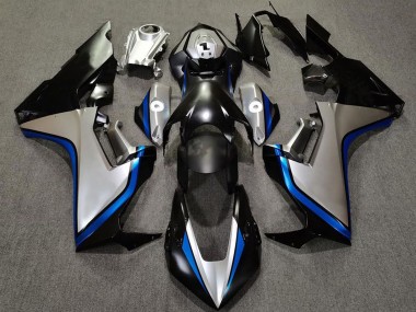 Carénages Moto Honda CBR1000RR 2017-2024 - Argent Bleu Noir Brillant