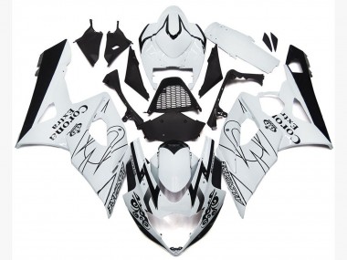 Carénages Moto Suzuki GSXR 1000 2005-2006 - Blanc Noir Corona OEM Style