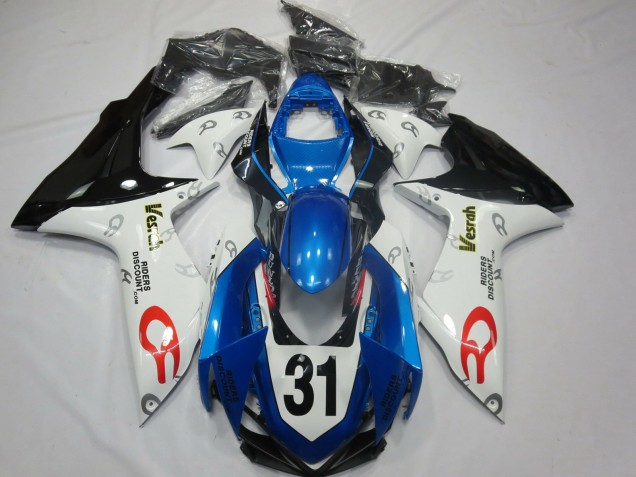 Carénages Moto Suzuki GSXR 600 / GSXR 750 2011-2024 - Blanc Bleu Noir Brillant Vesrah 31