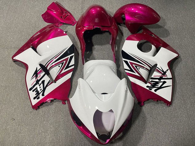 Carénages Moto Suzuki GSXR 1300 1996-2007 - Blanc Brillant Rose