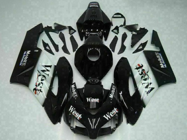 Carénages Moto Honda CBR1000RR 2004-2005 - Noir Brillant Blanc West Mobil Michelin