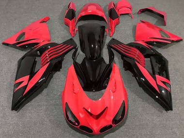 Carénage Moto Kawasaki ZX14R 2006-2011 - Rouge Noir Brillant