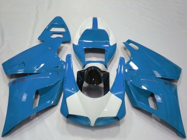 Carénages Moto Ducati 916 1993-2005 - Bleu Clair Noir Brillant