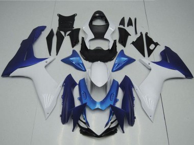 Carénages Moto Suzuki GSXR 600/750 2011-2024 - Blanc Bleu Clair