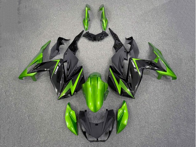 Carénages Moto Kawasaki Z250/Z300 2015-2016 - Vert Noir Brillant