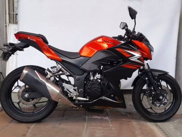 Carénages Moto Kawasaki Z250/Z300 2015-2016 - Orange Rouge Noir Mat