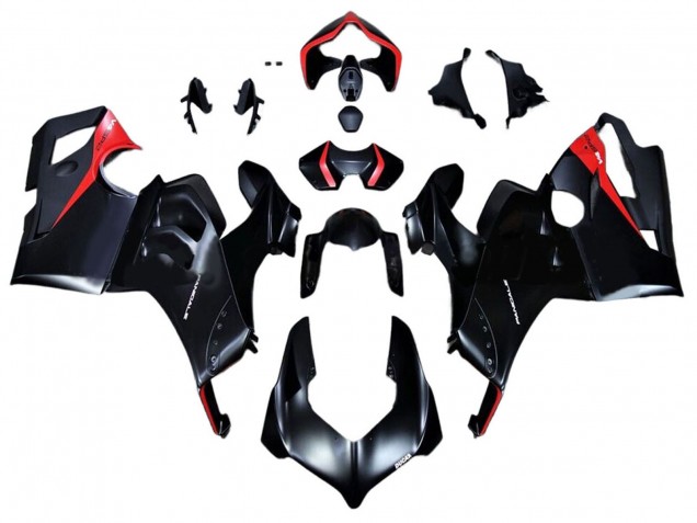 Carénages Moto Ducati Panigale V4 V4S 2020-2021 - Noir Brillant Rouge